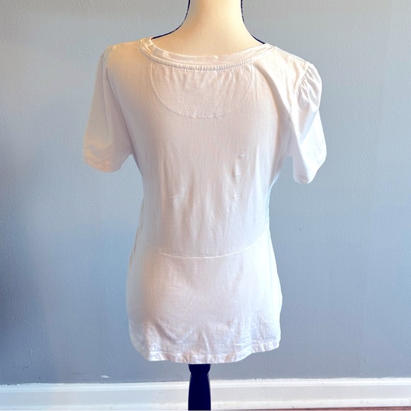 MAEVE BY ANTHROPOLOGY WHITE TSHIRT WITH A TIED BELT AT THE FRONT. Size Large. - Picture 6 of 6